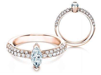 Verlobungsring Louis in 18K Roségold mit Diamanten 1,12ct G/SI