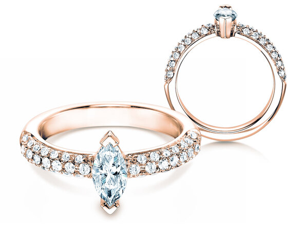 Verlobungsring Louis in 18K Roségold mit Diamanten 1,12ct G/SI