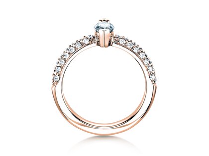 Verlobungsring Louis in 18K Roségold mit Diamanten 1,12ct G/SI