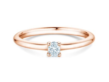 Verlobungsring Oval Clean in 14K Roségold mit Diamant 0,08ct G/SI