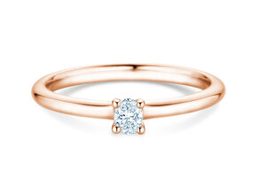 Verlobungsring Oval Clean in 14K Roségold mit Diamant 0,08ct G/SI