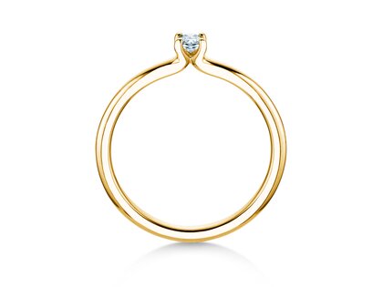Verlobungsring Oval Clean in 14K Gelbgold mit Diamant 0,08ct G/SI