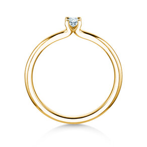 Verlobungsring Oval Clean in 14K Gelbgold mit Diamant 0,08ct G/SI