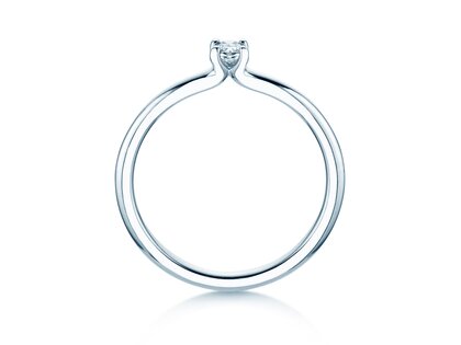 Verlobungsring Oval Clean in 14K Weißgold mit Diamant 0,16ct G/SI