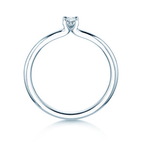 Verlobungsring Oval Clean in 14K Weißgold mit Diamant 0,16ct G/SI