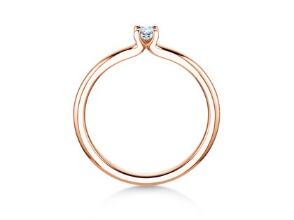 Verlobungsring Oval Clean in 14K Roségold mit Diamant 0,08ct G/SI