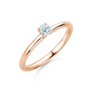 Verlobungsring Oval Clean in 14K Roségold mit Diamant 0,08ct G/SI