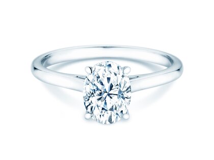 Verlobungsring Oval Cut in 14K Weißgold mit Labordiamant 2,00ct E/VS