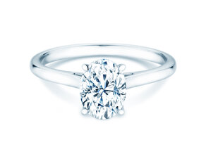 Verlobungsring Oval Cut in 14K Weißgold mit Labordiamant 2,00ct E/VS
