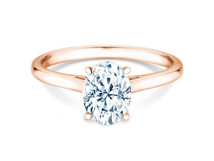 Verlobungsring Oval Cut in 18K Roségold mit Labordiamant 1,00ct E/VS