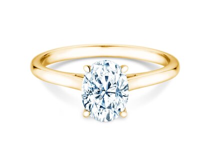 Verlobungsring Oval Cut in 9K Gelbgold mit Labordiamant 1,00ct E/VS