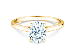 Verlobungsring Oval Cut in 9K Gelbgold mit Labordiamant 1,00ct E/VS
