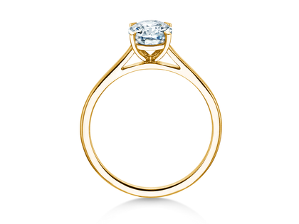 Verlobungsring Oval Cut in 9K Gelbgold mit Labordiamant 1,00ct E/VS