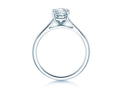 Verlobungsring Oval Cut in 14K Weißgold mit Labordiamant 2,00ct E/VS