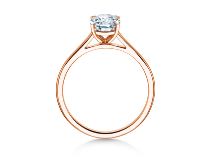 Verlobungsring Oval Cut in 18K Roségold mit Labordiamant 1,00ct E/VS