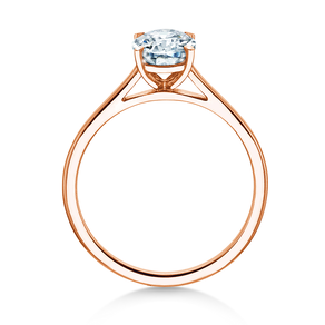 Verlobungsring Oval Cut in 18K Roségold mit Labordiamant 1,00ct E/VS