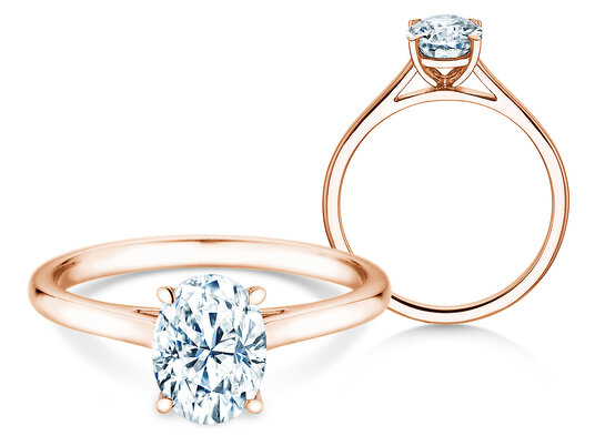 Verlobungsring Oval Cut in Roségold