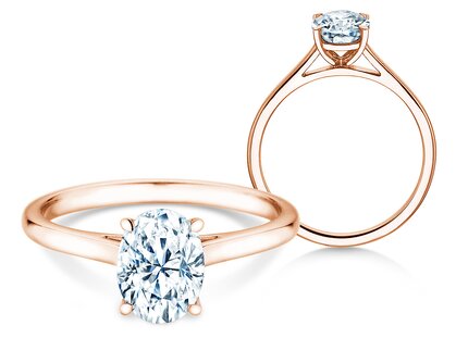 Verlobungsring Oval Cut in 14K Roségold mit Diamant 2,00ct G/SI