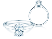 Verlobungsring Oval Cut in 18K Weißgold mit Diamant 0,25ct G/SI