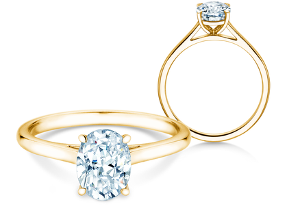 Verlobungsring Oval Cut in 14K Gelbgold mit Diamant 2,00ct G/SI