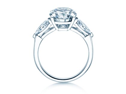 Verlobungsring Oval Pear Cut in 14K Weißgold mit Diamanten 0,82ct G/SI