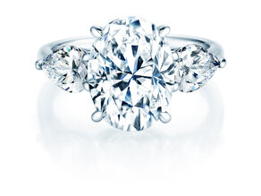 Verlobungsring Oval Pear Cut in 14K Weißgold mit Diamanten 0,82ct G/SI