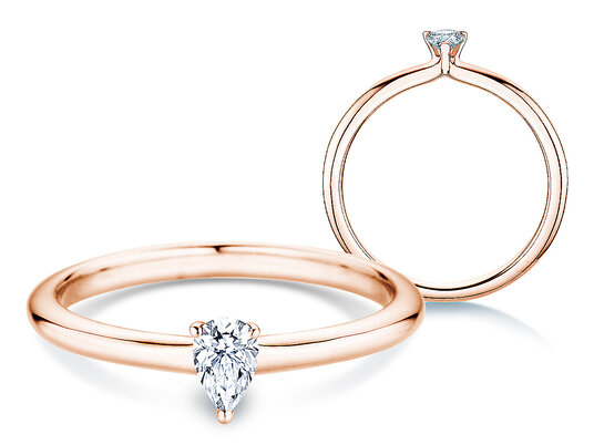 Verlobungsring Pear Clean in 9K Weißgold mit Diamant 0,25ct G/SI