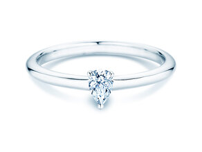 Verlobungsring Pear Clean in 9K Weißgold mit Diamant 0,08ct G/SI