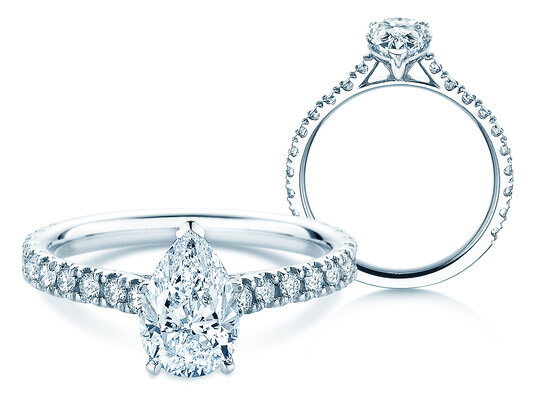 Verlobungsring Pear Pavé
