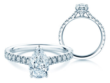 Verlobungsring Pear Pavé
