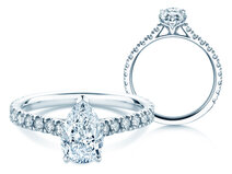 Verlobungsring Pear Pavé in Platin 950/- mit Diamanten 0,56ct G/SI