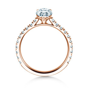 Verlobungsring Pear Pavé in 9K Roségold mit Diamanten 0,81ct G/SI