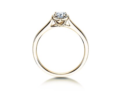 Verlobungsring Pear Shape in 9K Gelbgold mit Diamanten 0,40ct G/SI