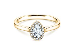 Verlobungsring Pear Shape in 9K Gelbgold mit Diamanten 0,40ct G/SI