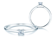 Verlobungsring Princess in 9K Weißgold mit Diamant 0,15ct G/SI