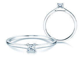 Verlobungsring Princess in Silber 925/- mit Diamant 0,15ct G/SI