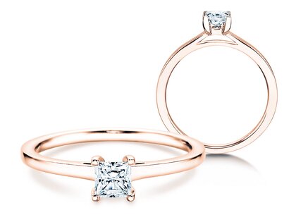 Verlobungsring Princess in 18K Roségold mit Diamant 1,00ct G/SI