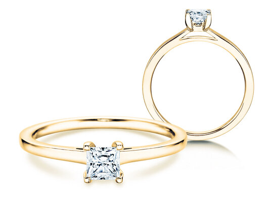 Verlobungsring Princess in 18K Gelbgold mit Diamant 1,00ct G/SI