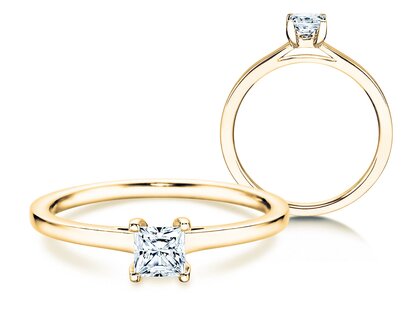 Verlobungsring Princess in 14K Gelbgold mit Diamant 0,25ct G/SI