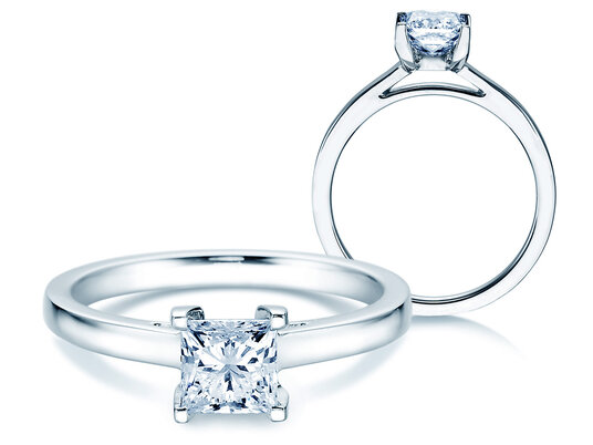 Verlobungsring Princess in 18K Weißgold mit Diamant 1,00ct G/SI