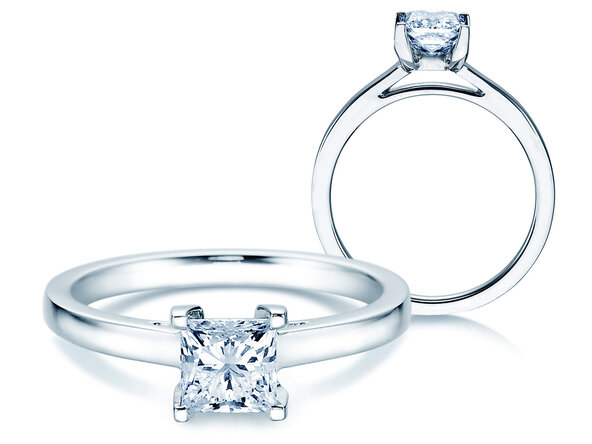 Verlobungsring Princess in 14K Weißgold mit Diamant 1,50ct G/SI