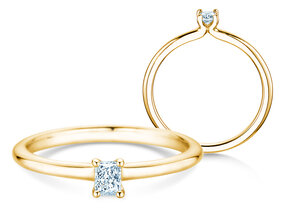 Verlobungsring Radiant Clean in 9K Gelbgold mit Diamant 0,08ct G/SI
