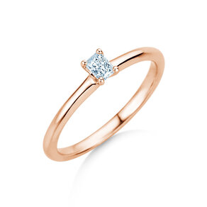 Verlobungsring Radiant Clean in 9K Roségold mit Diamant 0,08ct G/SI