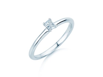 Verlobungsring Radiant Clean in 14K Weißgold mit Diamant 0,08ct G/SI