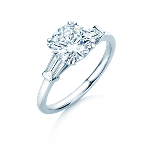 Verlobungsring Brilliant Tapered Baguette  in 14K Weißgold mit Diamanten 0,41ct G/SI