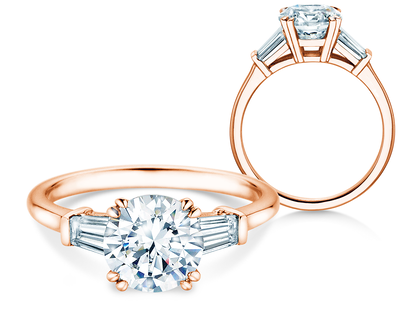 Verlobungsring Brilliant Tapered Baguette  in Roségold