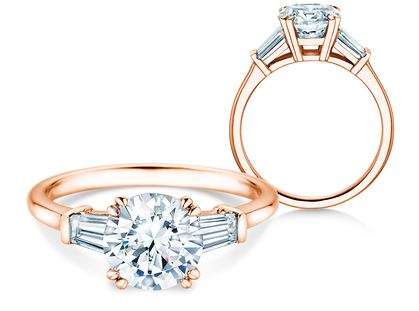 Verlobungsring Brilliant Tapered Baguette  in Roségold