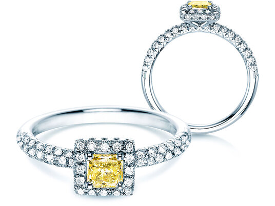 Verlobungsring Sophie in 18K Weißgold mit Diamanten 1,02ct