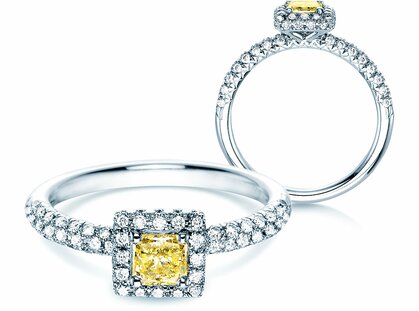 Verlobungsring Sophie in 18K Weißgold mit Diamanten 1,02ct