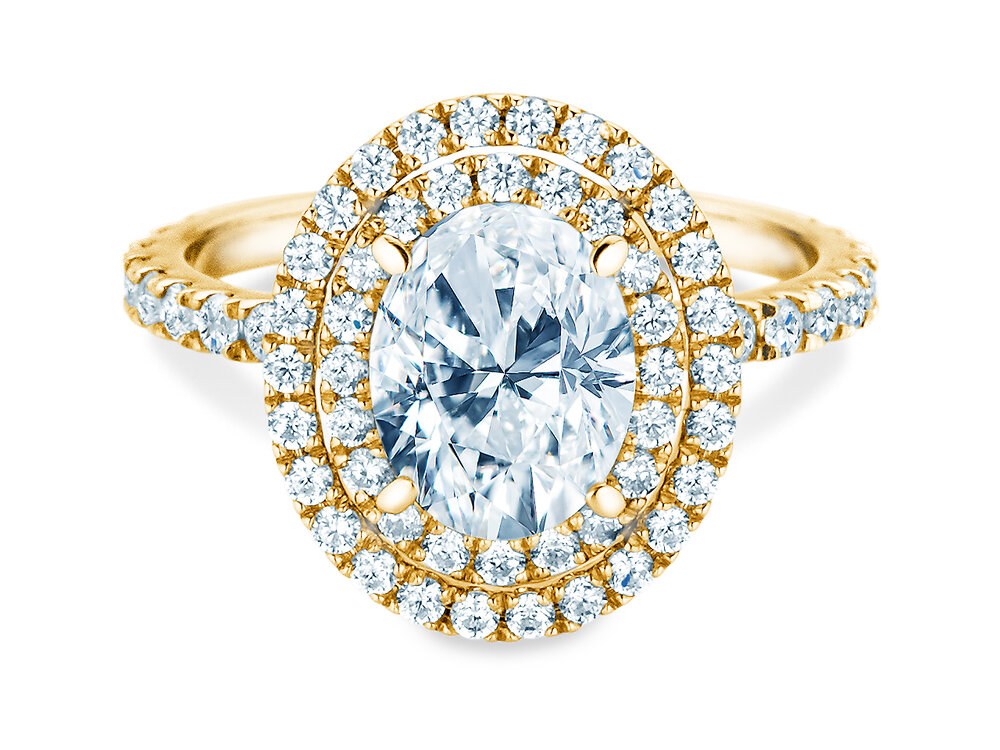 Verlobungsring The Orbit in 9K Gelbgold mit Labordiamanten 1,67ct E/VS